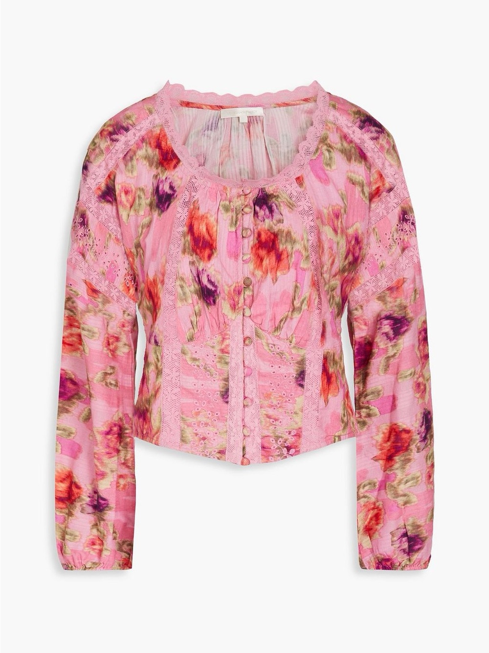 LoveShackFancy Nayeem floral-print cotton jacquard top